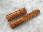 22mm/20mm Genuine Real Ostrich Leather Padded Watch Strap Band Cognac Color