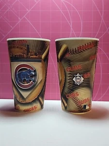 Chicago Cubs Plastic Lenticular Cups 6" MLB Baseball Spirit Cups 2009 Lot of 2 - Picture 1 of 6