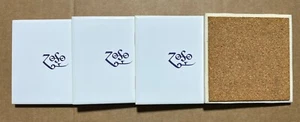 Juego de 4 posavasos de azulejos con fondo de corcho Led Zeppelin Zoso nuevo stock antiguo - Imagen 1 de 3