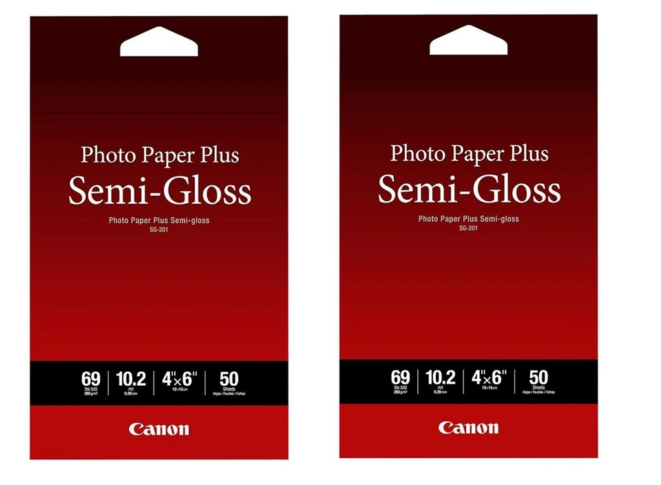 Canon Photo Paper Plus Semi-Gloss SG-201 Inkjet Paper, 4x6", 50 Sheets, 2-Pack - Image 1 of 1