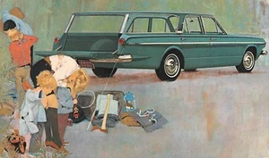 1963 Dodge Dart 270 4 Door Wagon Camping Dealer Advertising Promotion Postcard - Picture 1 of 2