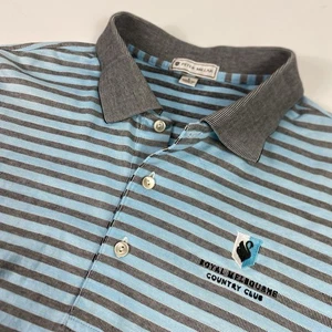 Peter Millar Poloshirt Herren Large Blau Pima Baumwolle Royal Melbourne Country Club - Bild 1 von 9
