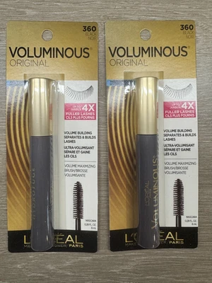 2 L'Oreal LOREAL Voluminous ORIGINAL WATERPROOF Mascara 360 Black SEALED - Image 1 of 3