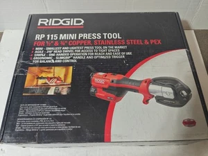 RIDGID Modelo RP 115 Mini Herramienta de Prensa y Kit de Batería con Mandíbulas de 1/2" a 3/4" - NUEVO - Imagen 1 de 10
