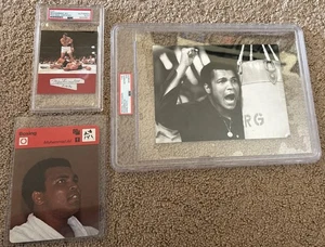 MUHAMMAD ALI SIGNED AUTOGRAPHED CUT & 3X3 PHOTO PSA With OG Photo & Card - Picture 1 of 6