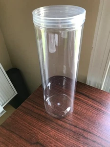 65+ Clear Plastic Jars W/ Lids 46 oz./1360 ml Empty Round Wide Opening Storage - Picture 1 of 5