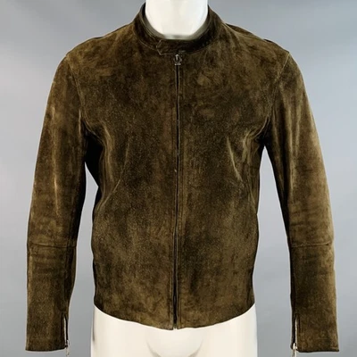 Chaqueta de moto GUCCI talla M marrón oliva gamuza Foto 1 de 4