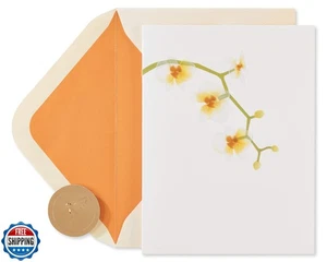 Tarjeta en blanco de papiro (flores elegantes) - Imagen 1 de 5