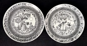 ••Vintage BJORN WIINBLAD Plates - Seasons SUMMER & AUTUMN - Danish Mid Century 1 - Picture 1 of 6