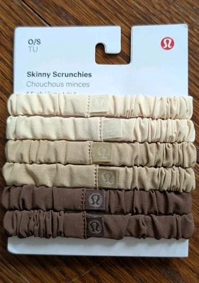 NWT Lululemon - Skinny Scrunchies - 6 Pack - Java/Gleam/Pale Linen - Image 1 of 2