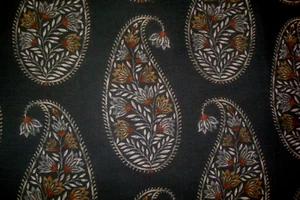 1.58 yds Regal Fabric Drop of Paisley Ebony Upholstery Pillows 54" x 57" BTP - Picture 1 of 5