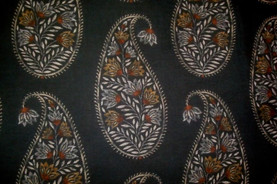 Almohadas de tapicería de ébano cachemir gota de tela regal de 1,58 yardas 54" x 57" BTP Foto 1 de 4