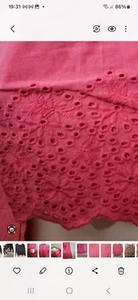 100%cotton pink/coral tunic top in size 10. broderie design - Picture 1 of 10