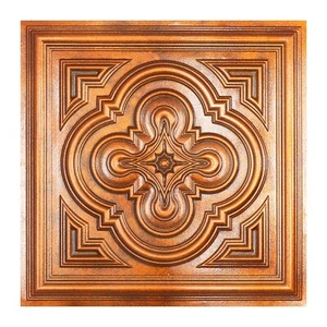 Piastrelle per soffitto finte verniciate colore rame arcaico decorazione pannelli parete PL36 10pz/lotto - Foto 1 di 23