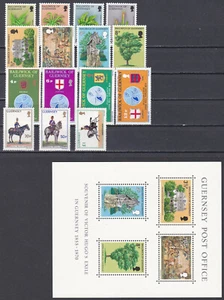 Guernesey MNH 1975 Año completo *** 15 Sellos Nuevos + 1 Hoja Bloque - Imagen 1 de 1