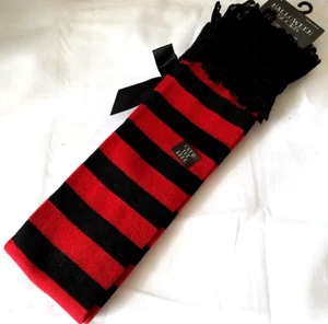 CALCETINES DE RUGBY ROJO A RAYAS DE RUGBY MAKER'S HALLOWEEN con encaje y arco - 1 pr - Imagen 1 de 3