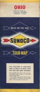 1956 SUNOCO Oil Company hoja de ruta OHIO Cleveland Cincinnati Columbus Toledo - Imagen 1 de 4
