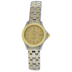 Omega Seamaster 2371.10 Ladies Stainless Steel 18K Gold Date 26MM Quartz Watch - Picture 1 of 9