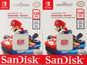 SanDisk 128GB microSDXC Memory Card for Nintendo Switch (Pack Of 2) SEALED - Picture 1 of 3