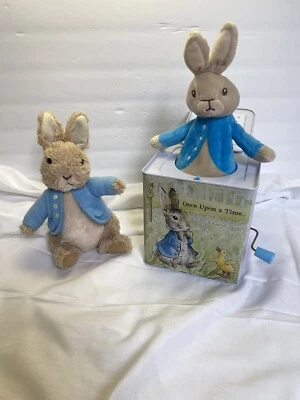 Gund Peter Rabbit Plush BUNNY SUPER SOFT 8 Inch Lot With Jack In Box Peter - Image 1 of 4