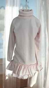 NBW Crewcuts Pink Turtleneck Sweatshirt Dress with Ruffles Sz 10 - Picture 1 of 3