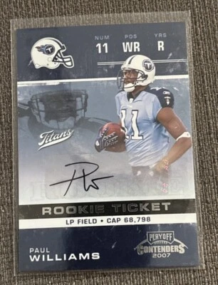 Paul Williams - 2007 Donruss Playoff Contenders # 207  (RC)  Auto  Titans   G439 - Image 1 of 2