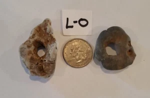 2 LG Genuine Surf Tumbled Holey, Hag, Wishing, Fairy Stones. (L-O) - Picture 1 of 3