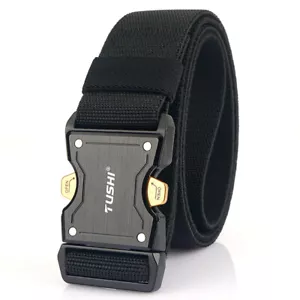 Quick Release Elastic Belt Alloy Pluggable Buckle Military Tactical Waistband - Picture 1 of 17