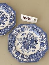 Spode Blue Room Blue Rose Floral British Dresser Plate SET of 2 NEW