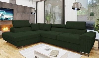 Ecksofa Antes Cord Eckcouch Sofagarnitur mit Bettkasten Schlaffunktion L-Form - Bild 1 von 4