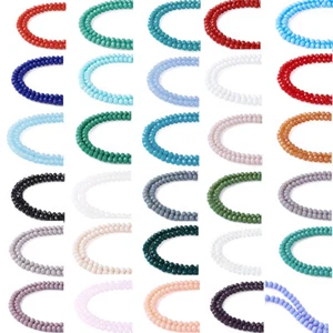 99pcs Faceted Rondelle Glass Beads Mini Loose Spacer Beads DIY Crafting 17.7" - Picture 1 of 210