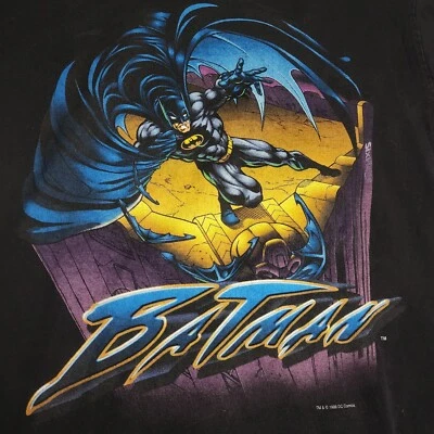 Vintage 1999 Six Flags DC Comics Batman Black T-Shirt Size Large Made In USA - Image 1 of 4