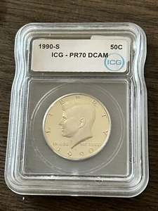 1990-S Kennedy Half Dollar Proof ICG PR70 DCAM - Picture 1 of 4