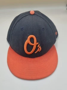 New Era Cool Base Baltimore Orioles 59Fifty MLB Black & Orange Fitted Hat 7 5/8 - Picture 1 of 9