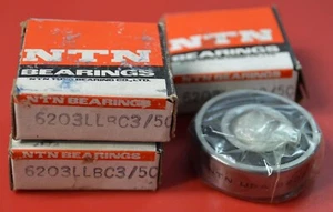 3 (Pack) 6203 LLBC3/5C NTN BEARINGS Vintage Rare NOS Discontinued REBUILD PARTS - Picture 1 of 4