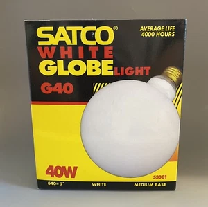 G40 40 WHITE GLOBE SPECIALTY NIGHT LIGHT BULB - Picture 1 of 5