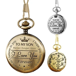 Vintage Pocket Watch Steampunk Antique Retro Necklace Pendant Chain Gift - Picture 1 of 12