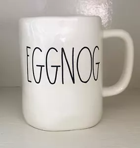 RAE DUNN Becher EGGNOG Bauernhaus großer Brief Urlaub Weihnachten Handwerker Magenta neu mit Etikett - Bild 1 von 4