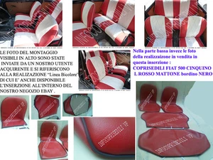 500 L CINQUINO EPOCA COPRISEDILI ROSSO MATTONE (BORDEAUX TOP) brd NERO *2.2017* - Picture 1 of 1