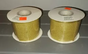 2 rolls WIRED EDGE holiday RIBBON 2.5" x 10 Y each Gold Glitter NEW - Picture 1 of 5