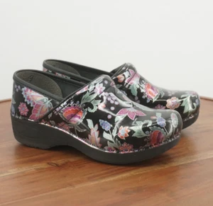 Dansko Womens XP 2.0 Professional Clogs Sz 37 EU / 6.5-7 US Black Paisley Floral - Picture 1 of 9