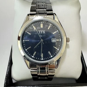 TFX Men's Watch by Bulova Stainless Steel Silver with Blue Dial NWOT - Picture 1 of 9