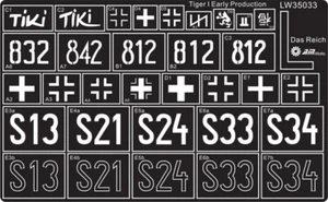 1/35 Spraying Stencil German Tiger I Early Prod of 2.SS Pz.Div Das Reich LW35033 - Picture 1 of 2