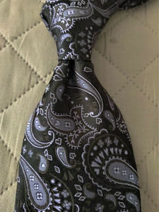 NWT $100 ALTEA Black Lavender Brown Woven Paisley Silk Tie Italy - Picture 1 of 3