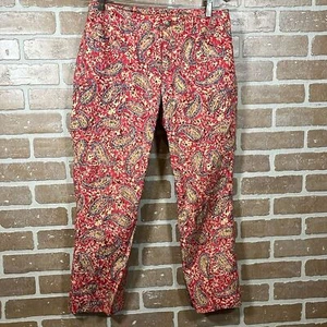Ralph Lauren Paisley print ankle pants size 8 Cotton Stretch - Picture 1 of 8