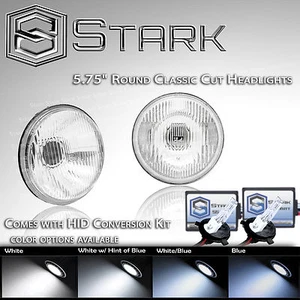 H5001 / H5006 Head Light Glass Housing Lamp 5.75" Round H4 - HID Xenon Kit PAIR - Bild 1 von 5