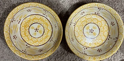 Set Of 2 Cereal Soup Bowls - OLD WORLD YELLOW -Temp-Tations by Tara - Image 1 of 4