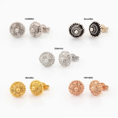 orecchini in argento 925 e filigrana sarda da donna anallergici fatti a mano con - Immagine 1 di 4