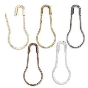 50 Assorted Finish Plated Brass 22x10mm Bulb Shaped Safety Pin Bails Mix - Picture 1 of 1