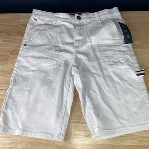 Tommy Hilfiger Big Boys Logo Flag Denim Carpenter Shorts Jeans White Size 20 NWT - Picture 1 of 10